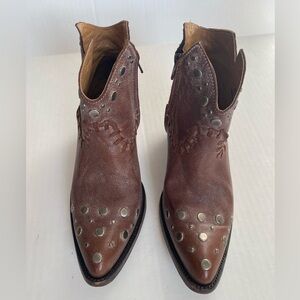 OG by Old Gringo Brown Leather Studded Ankle Boots Size 6B Made in Mexico